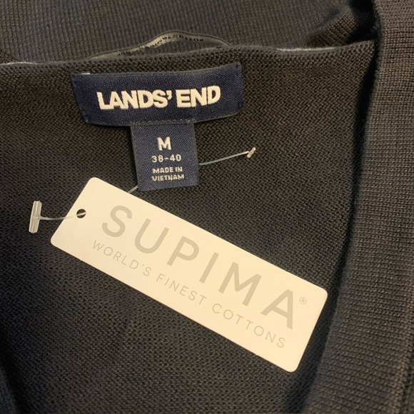 NEW Lands End Sweater Mens Medium SUPIMA Cotton V Neck - Picture 2 of 5